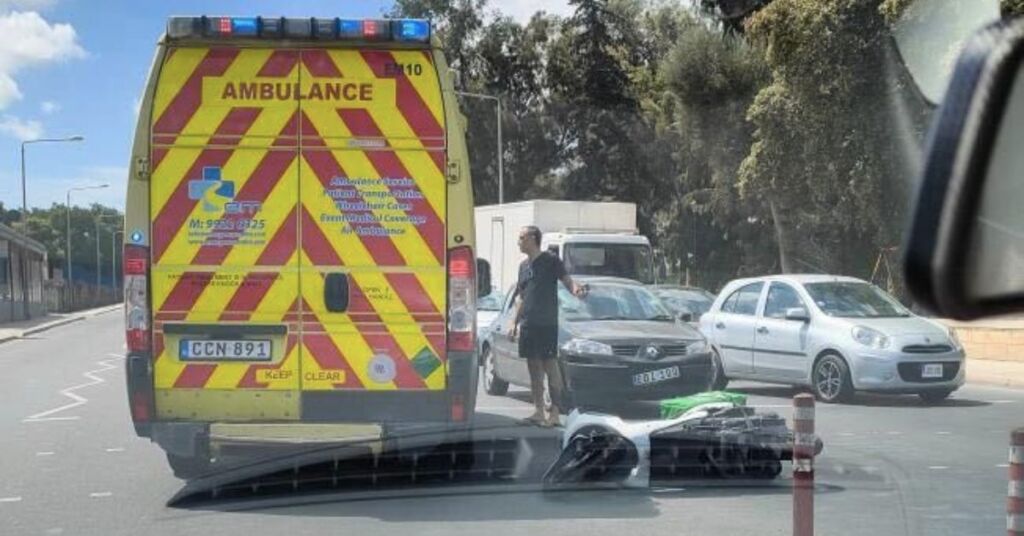 Youth injured in accident; “was driving on the wrong side of the road”