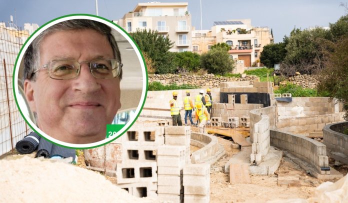 Gnien Rousset Siġġiewi development plot transformed into quiet reading garden