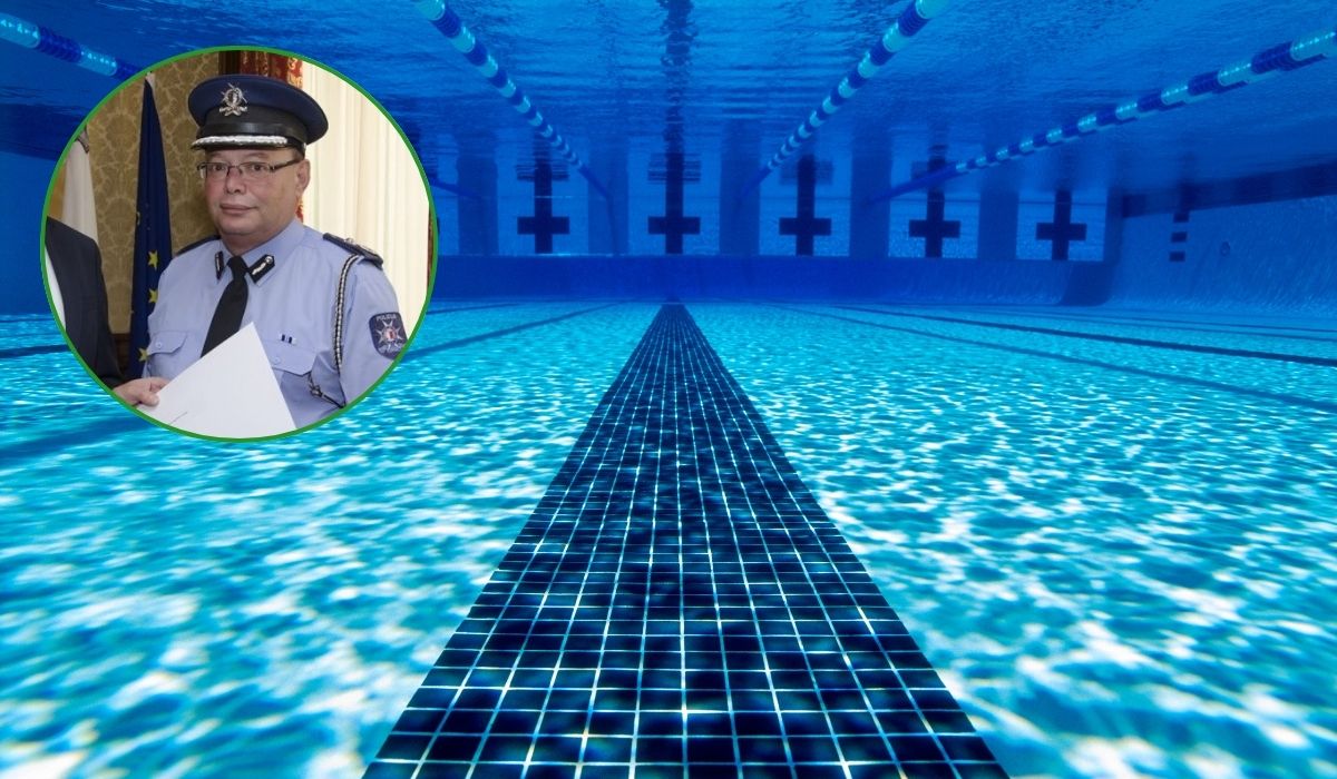 Ex Police Commissioner Laurence Cutajar goes swimming in jurors' hotel pool