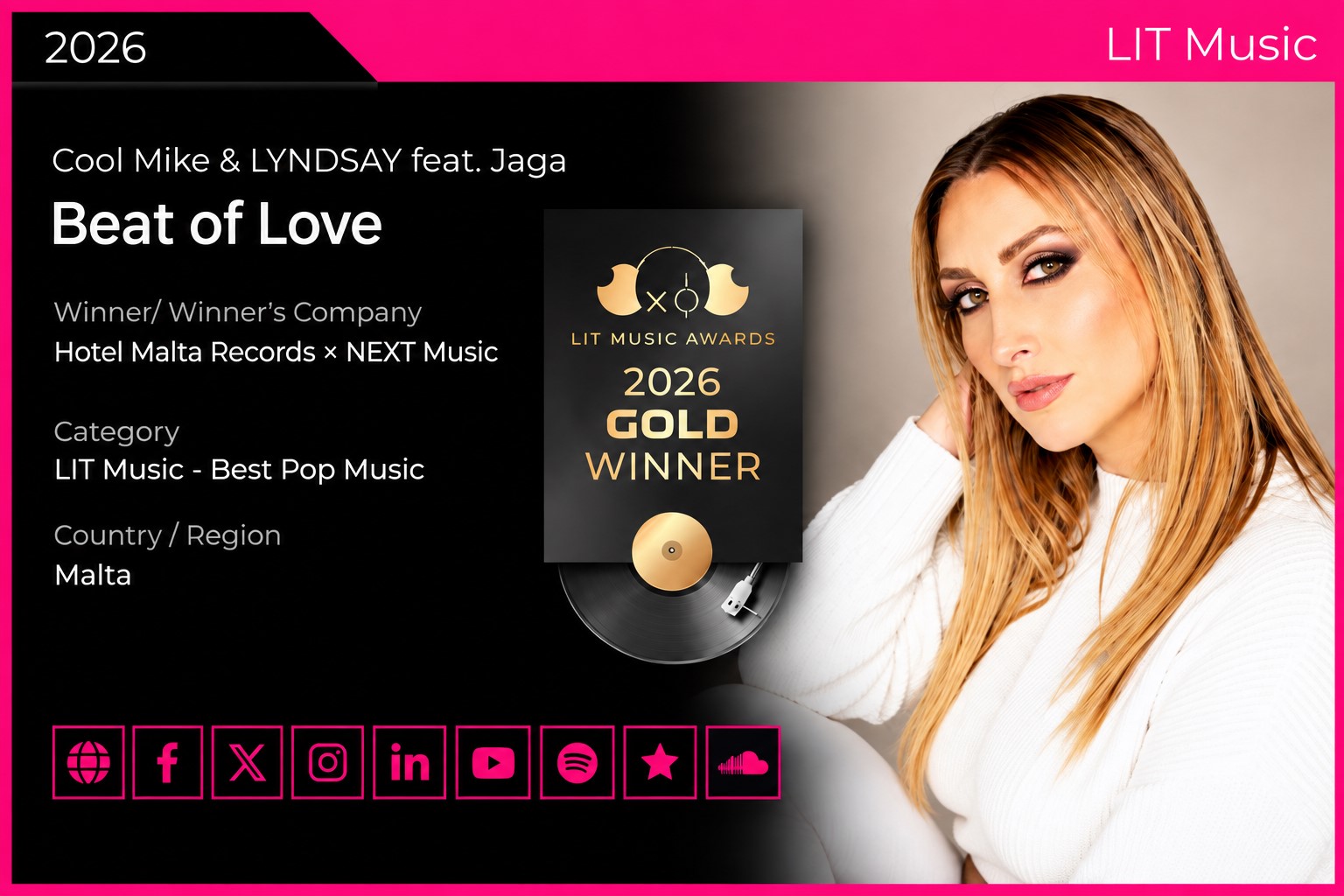 Malta: Singer wins Best Pop Music award